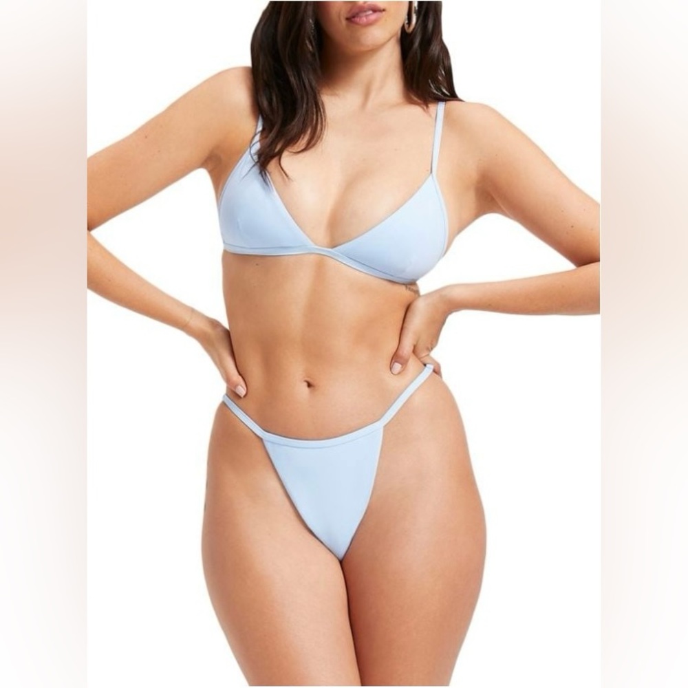 NWT Good American Perfect Fit Bikini Top in Sky Blue Size 6 (XXXL)